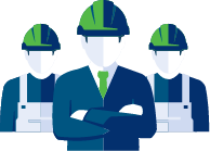 Imagen de un grupo de constructores